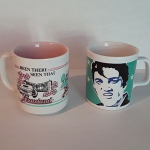 Set of Two Elvis Presley Graceland Op Art Mugs